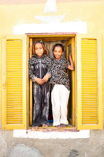 Nubian girls in a window
